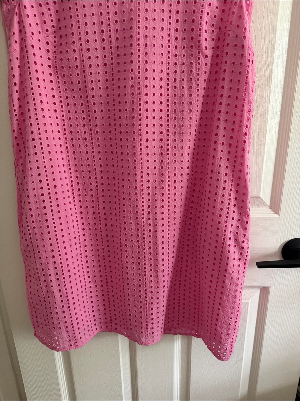 St. John's Bay Pink Eyelet V-Neck Ruffle Sleeve Mini Dress - Picture 9 of 16